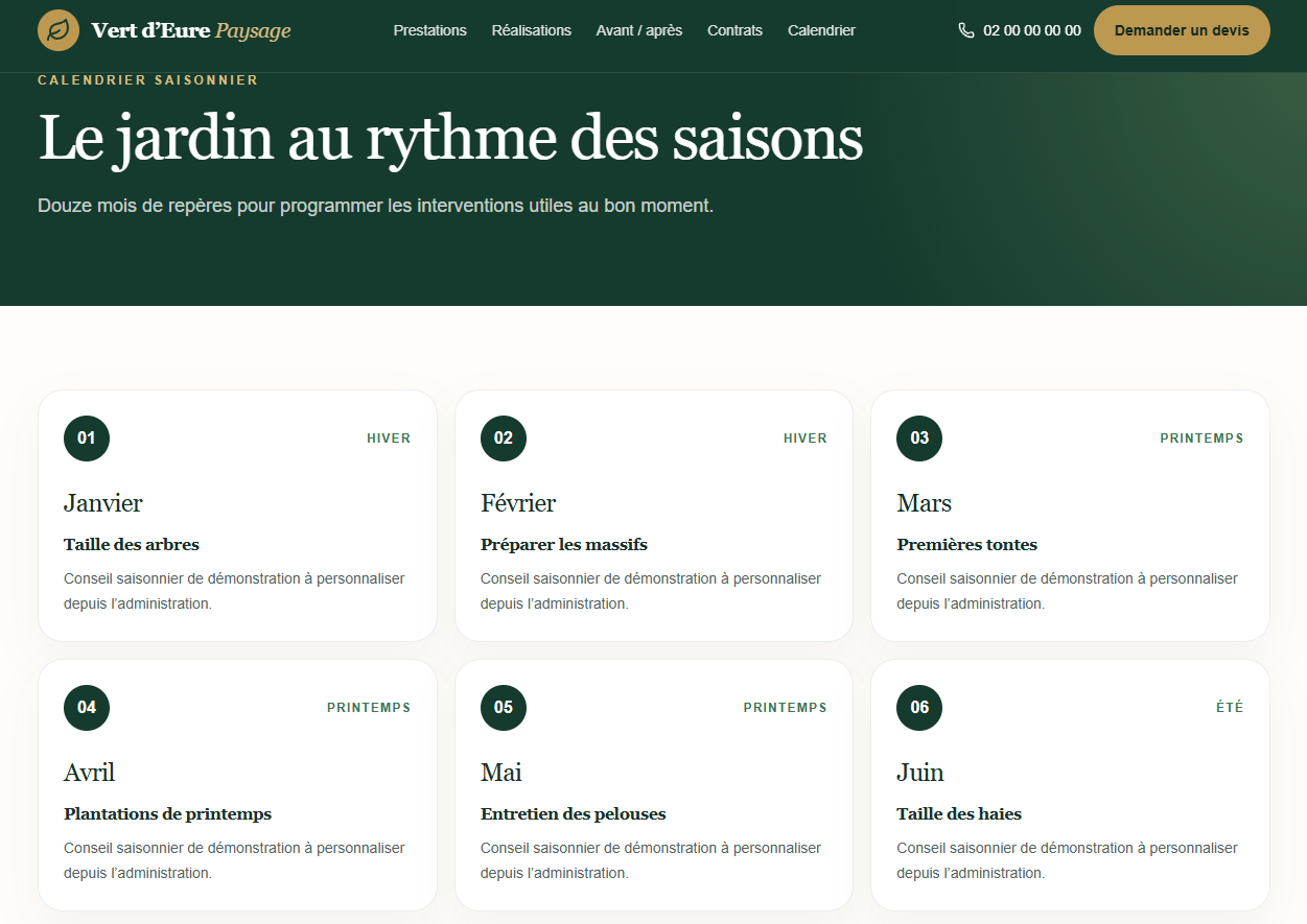 Vert d’Eure Paysage - Site vitrine pour paysagiste